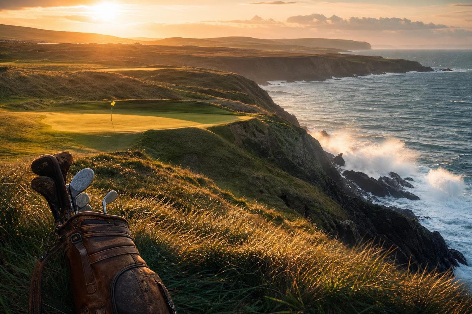 Ballybunion links beside the Atlantic